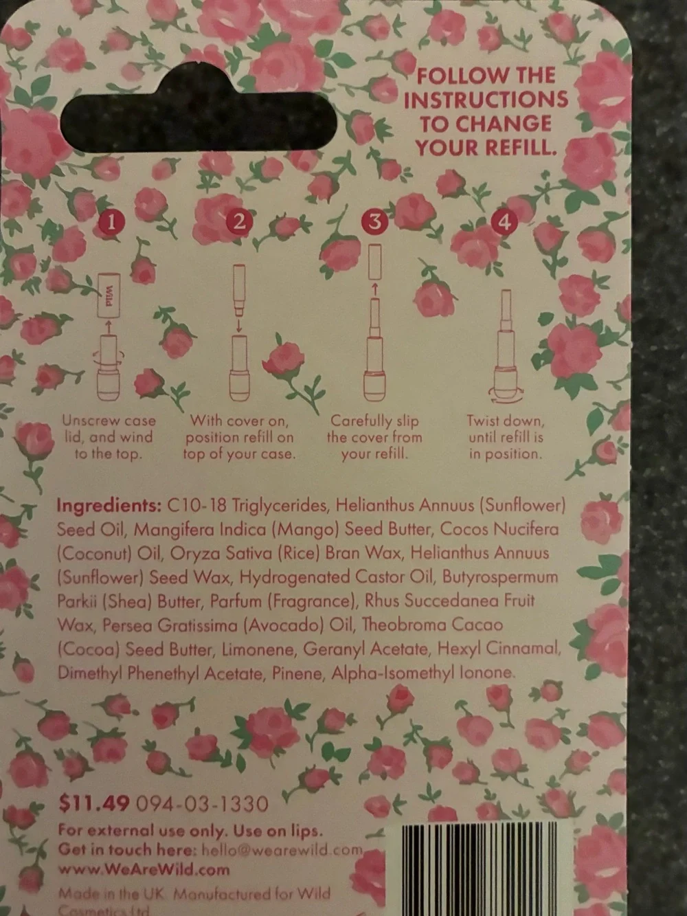 Loveshack Fancy Refillable Lip Balm - Summer Berries (Pink Floral)